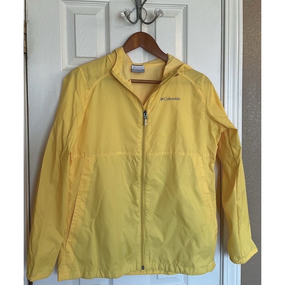 Columbia Size Youth X-Large (18/20) Yellow Slickback II Trail Rain Hiking Jacket